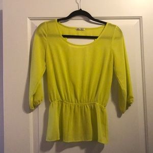 Neon blouse with cut-out back detail